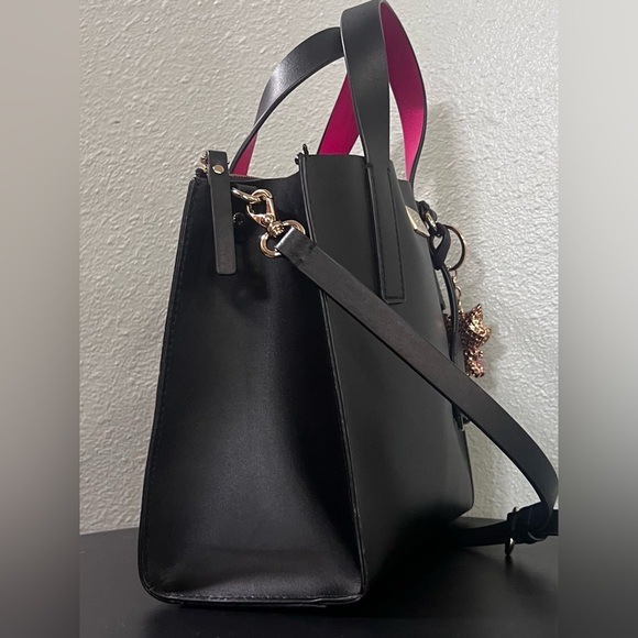 NWOT Genuine Kate Spade Putnam Drive Anissa Satchel | Black & Hot Pink | Leather - Picture 8 of 15